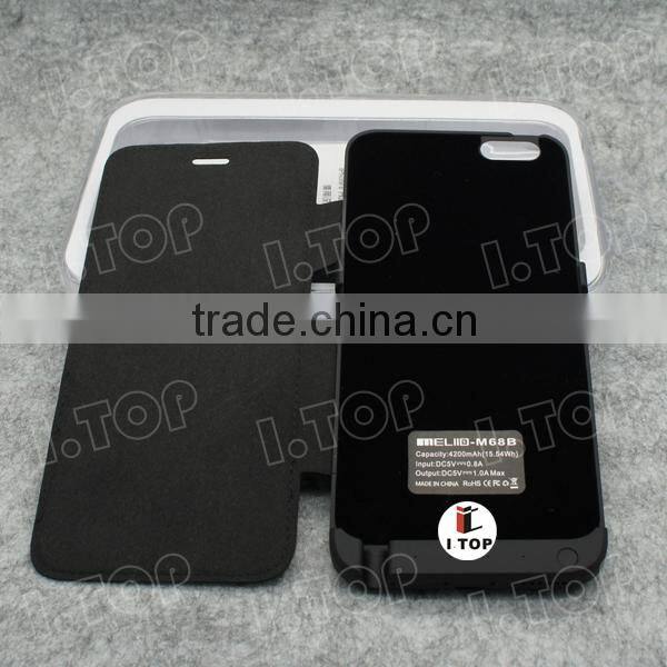 Flip Battery Case For iPhone 6 Plus External Power Bank Portable Backup Battery Charger Case