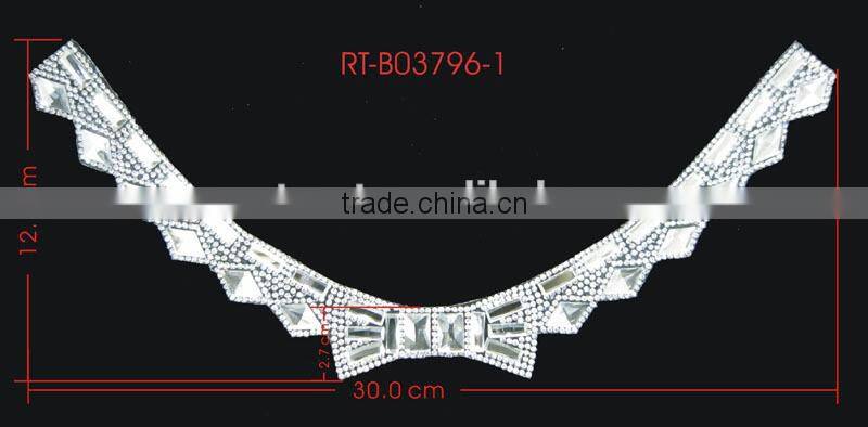 Fashion Ribbon Lady Crystal Jewelry Rhinestone Bead Necklace