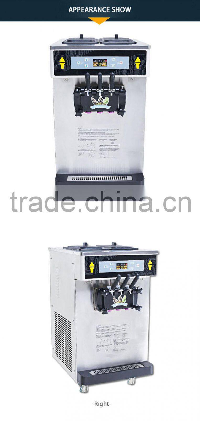 Wide outlets ice cream stand machine on coffee shop, frozen drink kiosks,restaurants