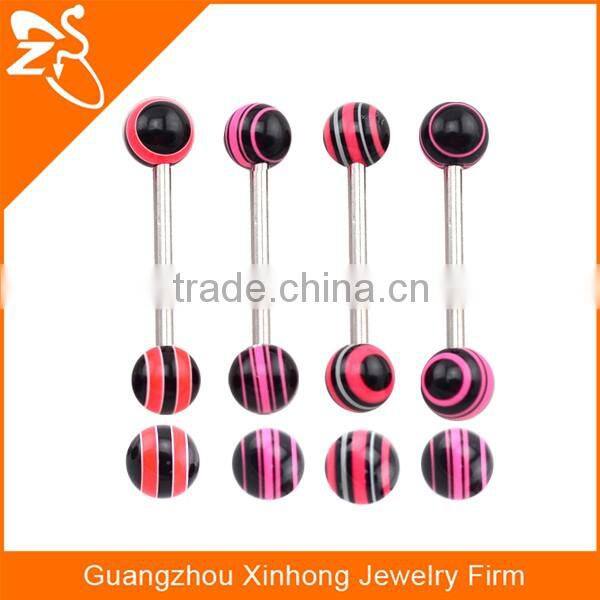 2016 fashion acrylic ball barbell tongue fake magnetic piercings body jewelry