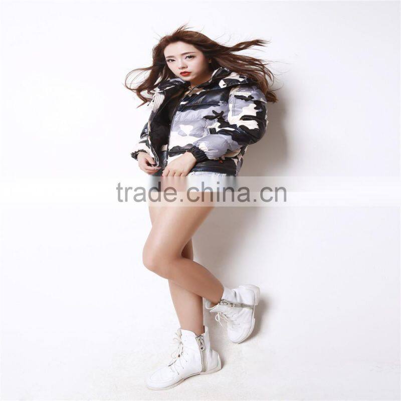 814-01 fashion winter short fur collar women jackets down