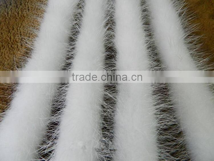 China Wholesale Dye Mink Fur Strip / Fur Collar / Real White Mink Fur Trimming