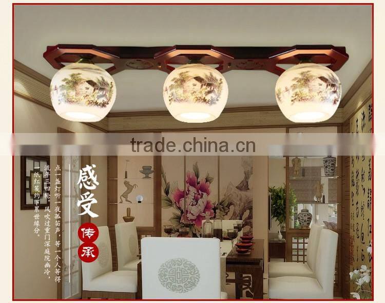 Hot selling surface mount high quality color dining room LED lamp led ceiling light wood ceramic lamp