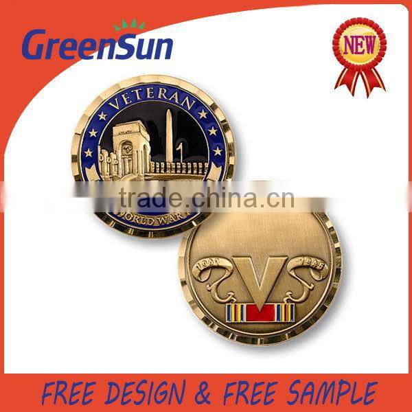 China supplier special design gold sandblasting coins
