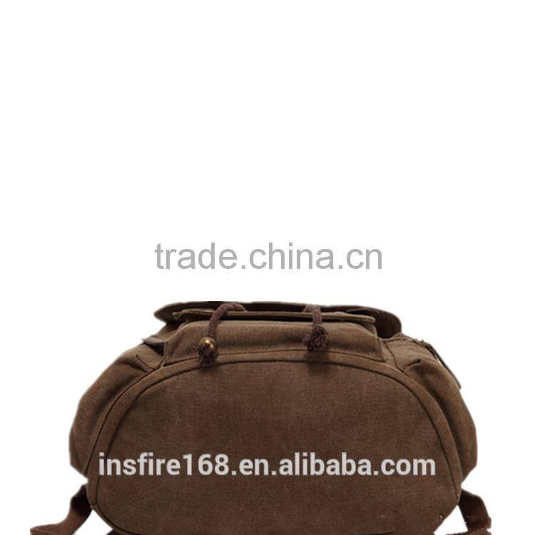 2016 canvas leather backpack leisure mens messenger bag