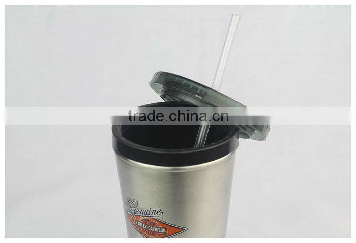 Stainless Coffee Mug with Straw
