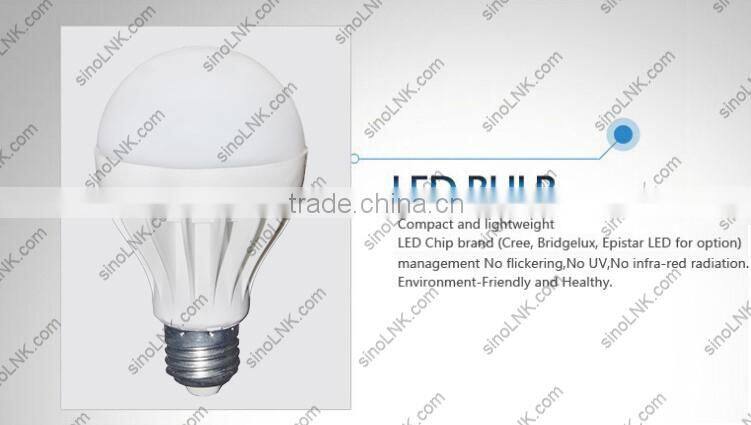 7W SMD e27 high bright Plastic light LED bulb light