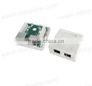 2 ports Surface Box STP Cat5e 2xRJ45 PCB jack