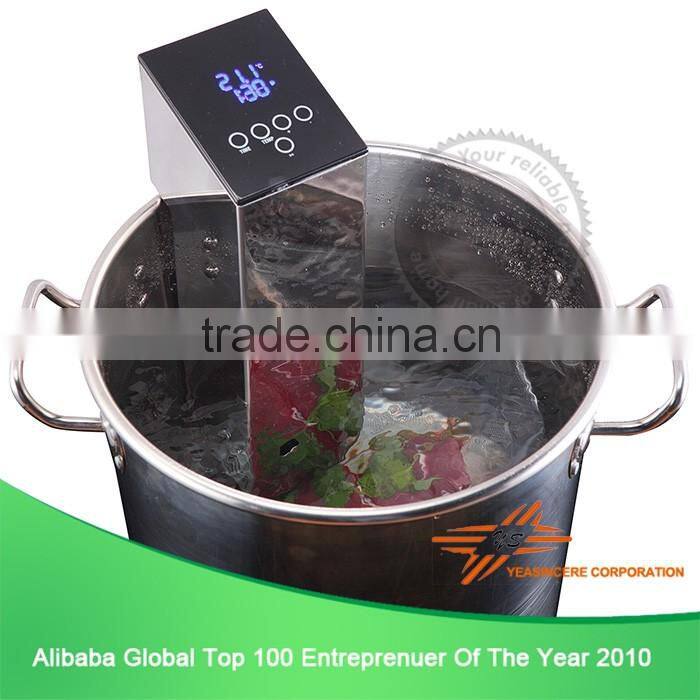 Adjustable timer and adjustable temperature systemsous vide with ultrasonic