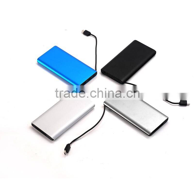 2016 New Metal Ultrathin Power Bank Wallet Sized Credit Card Portable External Battery Pack