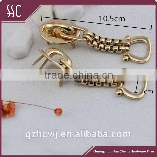 gold metal hanging ornament, metal bag accessory, Guangzhou metal hardware for handbag accessory