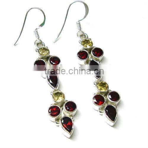 925 sterling silver semi precious gemstone peridot earrings