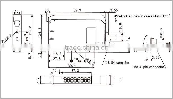 F&C FF-302 two output Fiber optic amplifier and fiber optic sensor