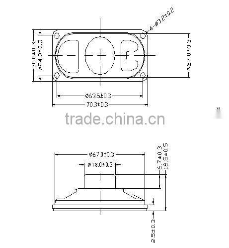 FB3070 with wire and connector 2015 new inner Magnetic Metal square paper cone loudspeaker for TV or Computer (FBELE)