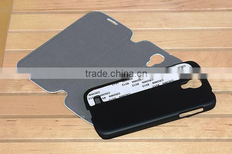 phone flip leather cover/Sublimation leather phone cover for heat press machine/mobile phone leather cover for Samsung S4