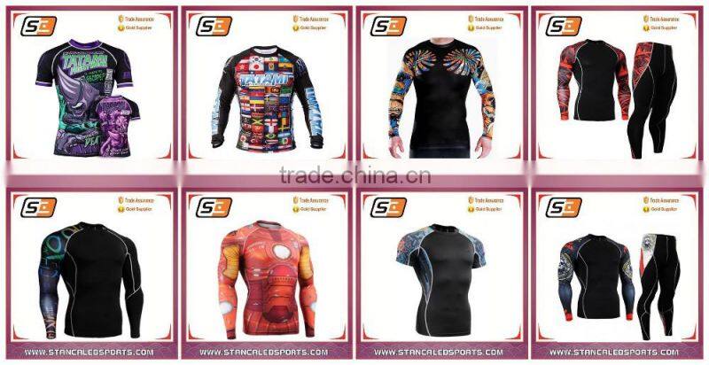 Stan Caleb Mens Compression Top Under Tight Thermal Gym Sports T-shirt sublimation Tight fit rash gaurds