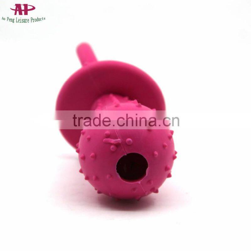 Pet Toy with Bell Insert Lovely Nipple Shaped Dog Rubber Chew Training Toys