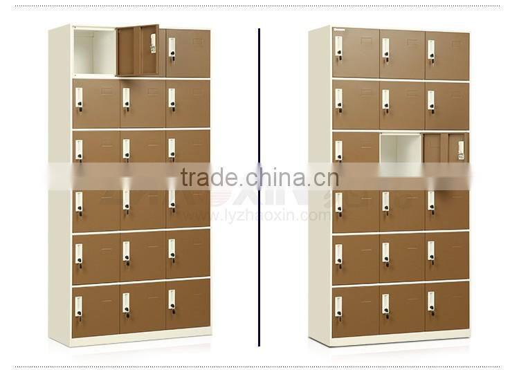 fashionable 18 door brown steel clothing locker thin edge design wardrobe steel gym storage locker