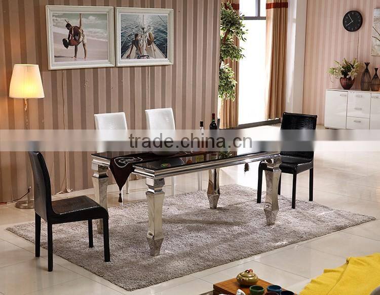 Modern cheap top tempered glass 12 seater dining table