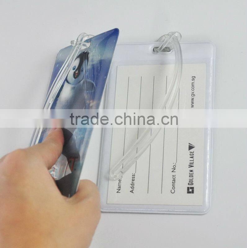 Guangzhou manufacturer soft pvc baggage tag / personalized luggage tag / promotional plastic baggage tags