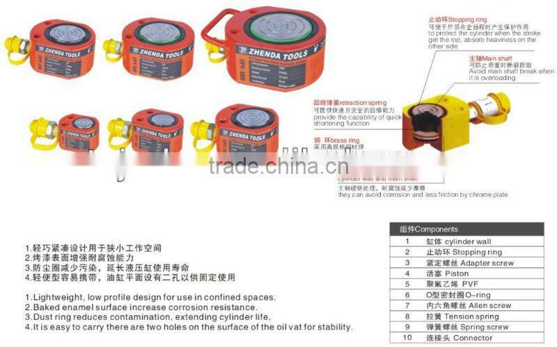 short telescopic single acting hydraulic lift jack ram cylinder