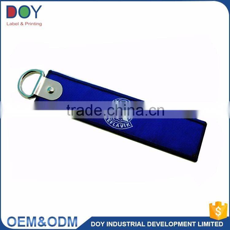 Wholesale high quality custom logo design Keychain type remove before fright embroidery keychain
