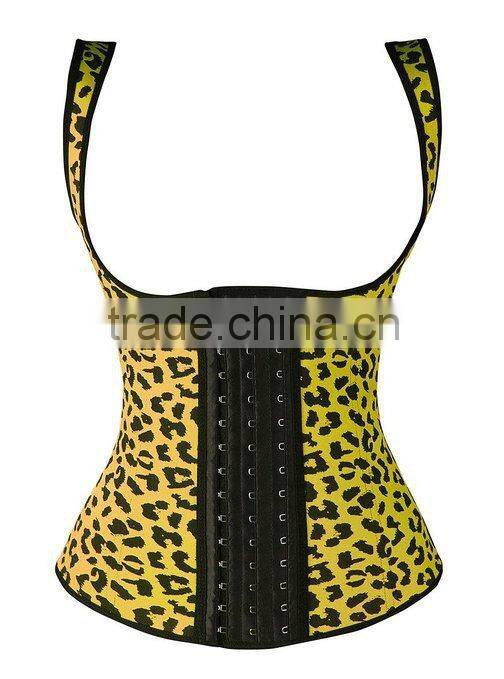 2015 new fashion leopard waist training corsets for women cheap and practical corsets bustiers plus size waist corsets wholesale