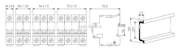 1P 2P 3 P 4P Mini Breaker Circuit C60N K60N C65N