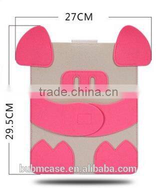 Fashion Red 9.7 inch Wool Felt Tablet Case Cartoon Pig Bag Tablet Sleeve Tablet Pouch Laptop bag