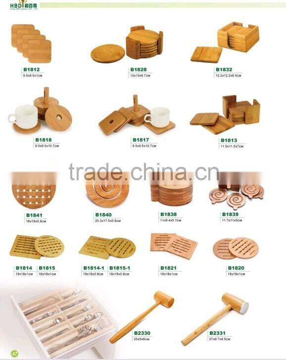 Durable square bamboo trivet,bamboo pot mat,bamboo pot holder