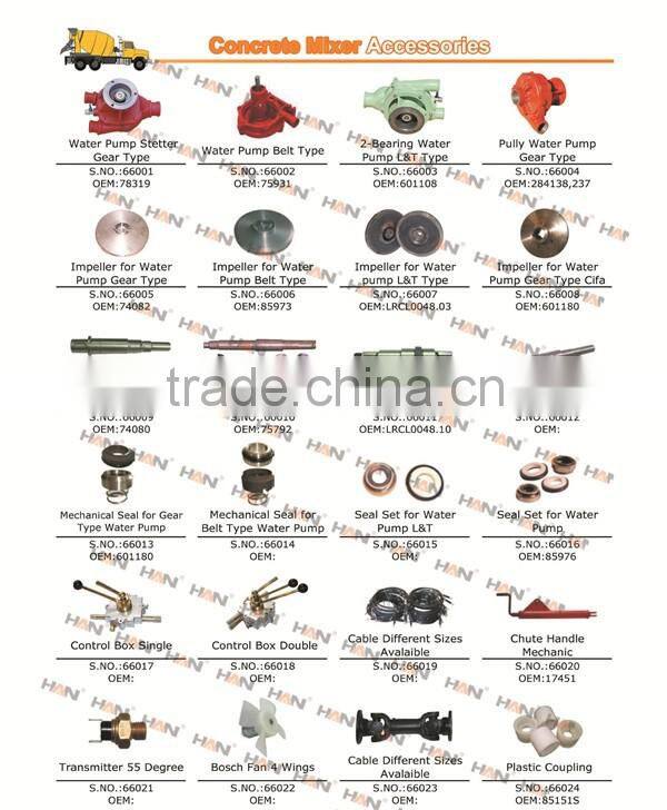 mechanical seal for gear type water pump OEM 601180 Concrete Pump spare parts for Putzmeister JUNJIN Schwing Sany