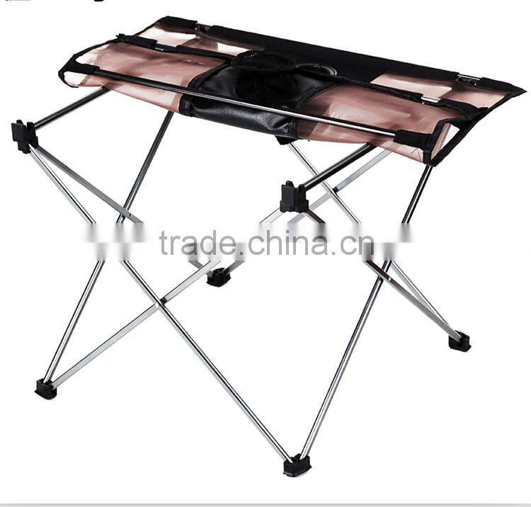 folding camping picnic table with cup holders