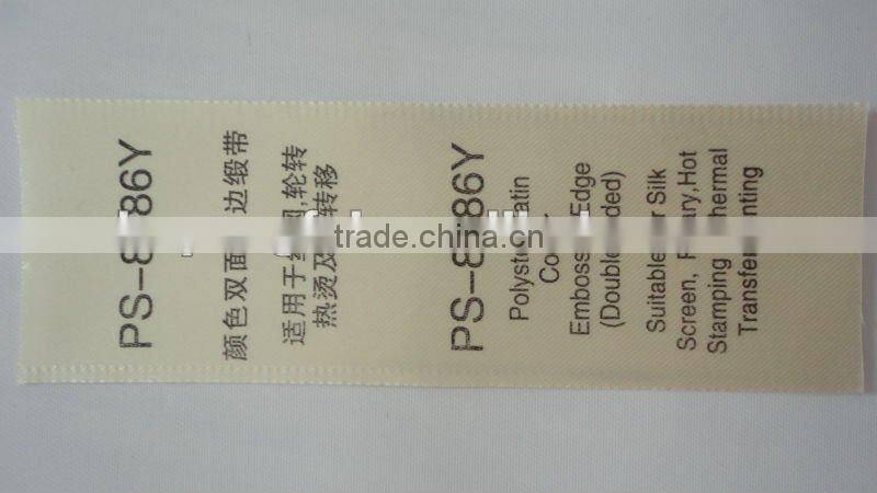 PS-8086Y Polyester Satin Color Embossed Edge Label