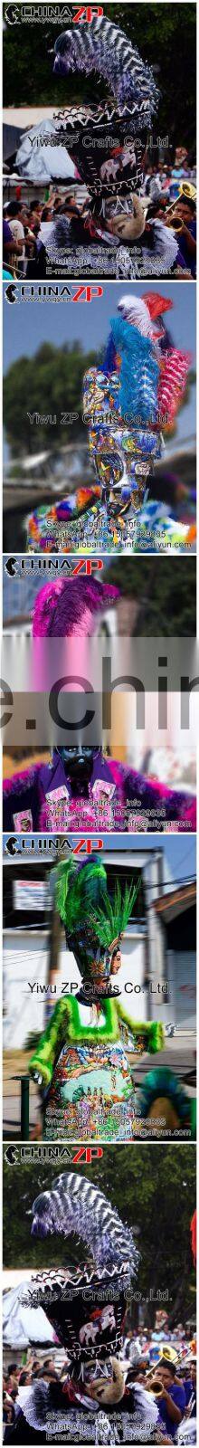 ZPDECOR Factory Wholesale Large Size from 28 to 30inch Striped Ostrich Feathers for Morelos Carnival