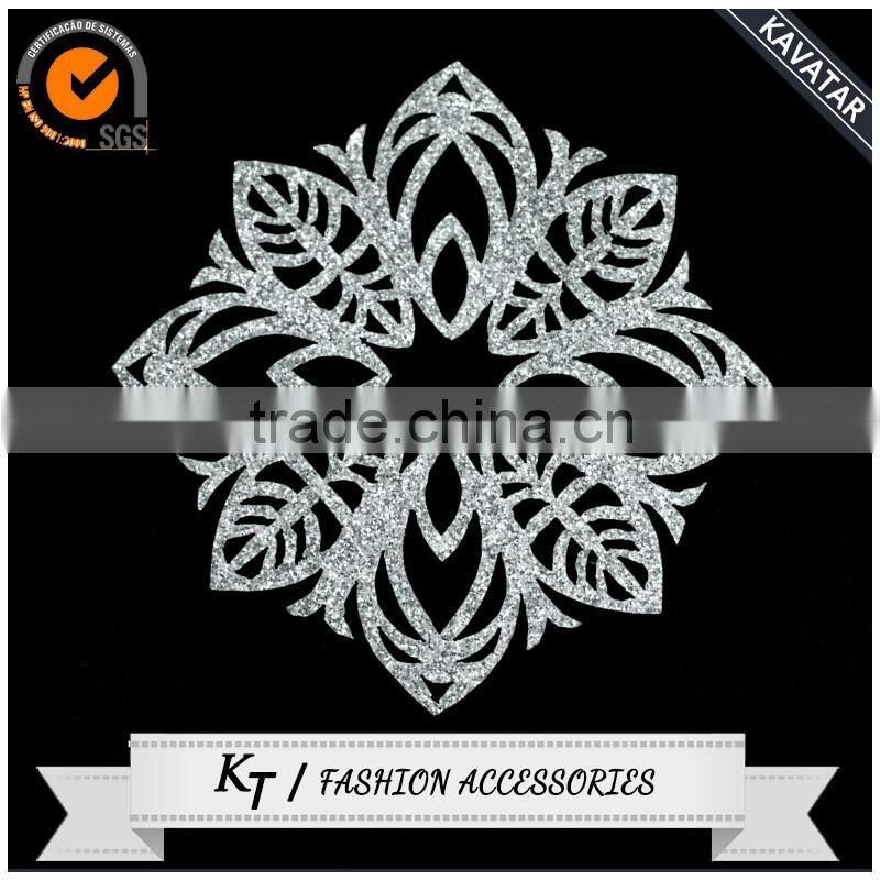 Malaysia Glitter motif iron-on transfer / gold glitter iron on laser cut patch