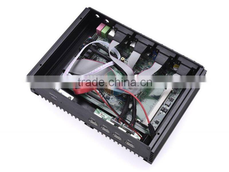 Fanless Industrial PC with Intel Celeron C1037U 1.8Ghz CPU Auto boot USB 3.0 Dual Gigabit Lan 4 COM 1G RAM 80G HDD HTPC