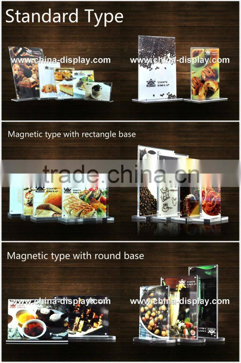 L / Tshape acrylic sign holder a5 size acrylic menu holder