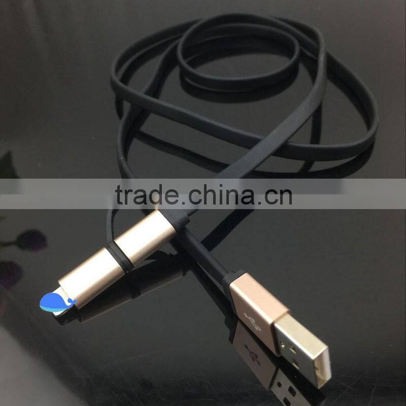Micro usb cable for power bank and mobile charging flat usb cable for iphone 6