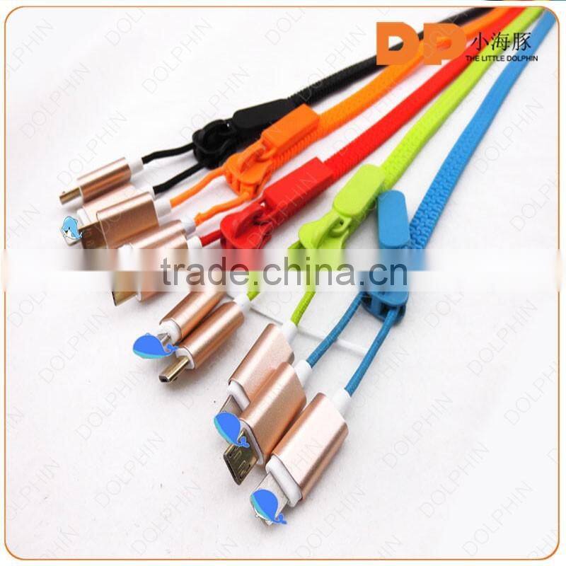 custom logo on usb cable speed charge date zipper cable for phone ,mp3mp4