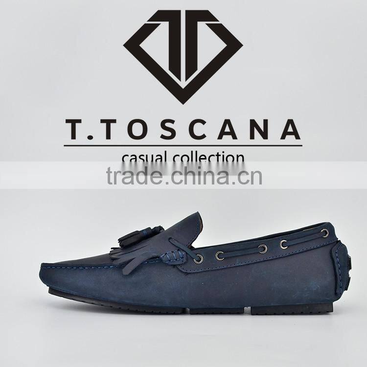 Navy nubuck leather tassels upper with buckle men leather casual shoes dubai shoes