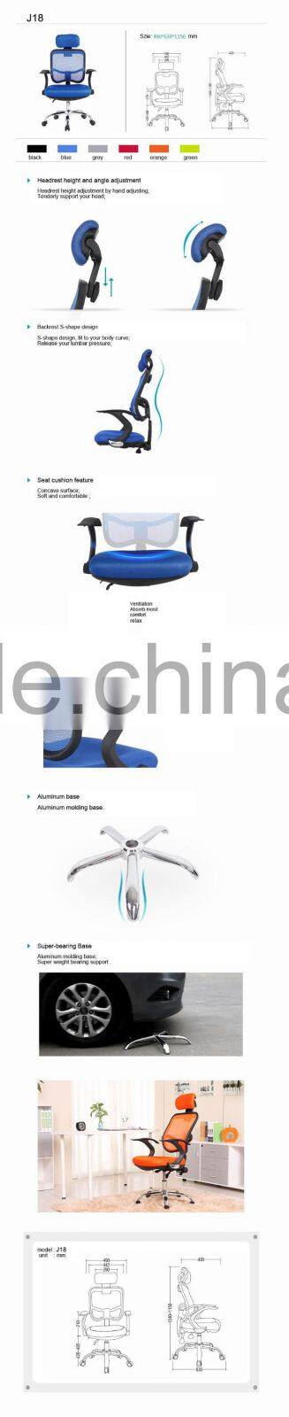 High back mesh office chair parts/high back office chair china with low price