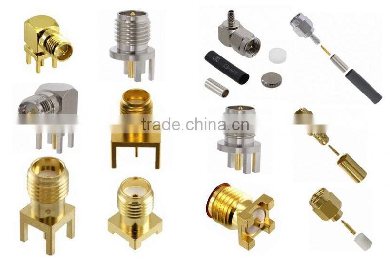 SMA female bulkhead solder pot terminal rf connector