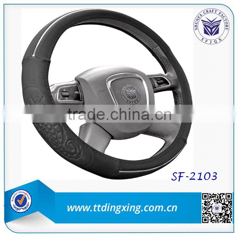 hot sale new style fashionable soft sheepskin ou car steering wheel covers