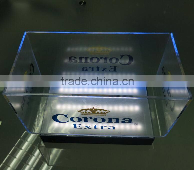 high quality large capacity plastic led acrylic corona ice bucket