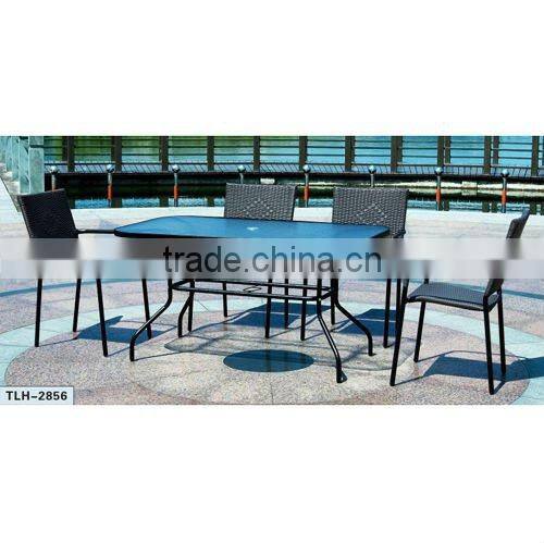Rectangular Tempered Glass Garden Table