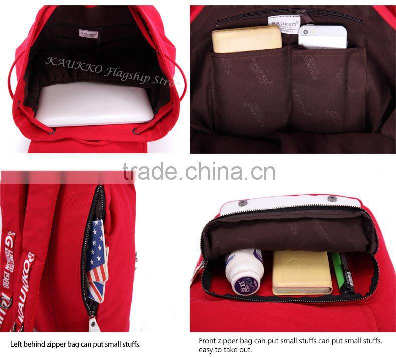 Canvas Drawstring Backpack Computer Satchel Bag Bookbag Canvas And Leather Backpack Stylish Travel Backpack Bag Multi-Colors