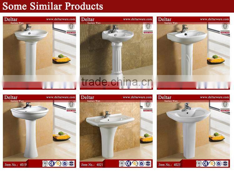 Solid surface porta pedestal wash basin ,Bathroom Ceramic Vanity Pedestal Basin