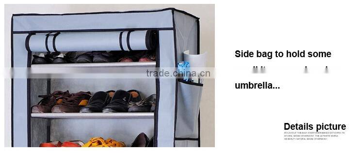 9 Tiers Front one door shoe storage with anti dusty fabric cover(FH-FR00709)
