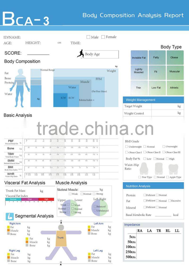 Tanita body composition analyzer and impedance body fat analyzer