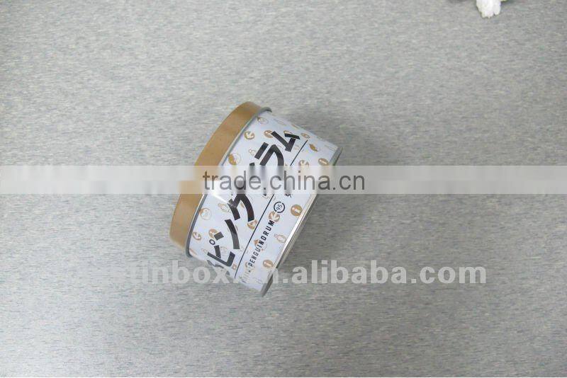 round shape with transparent window cylinder tin box